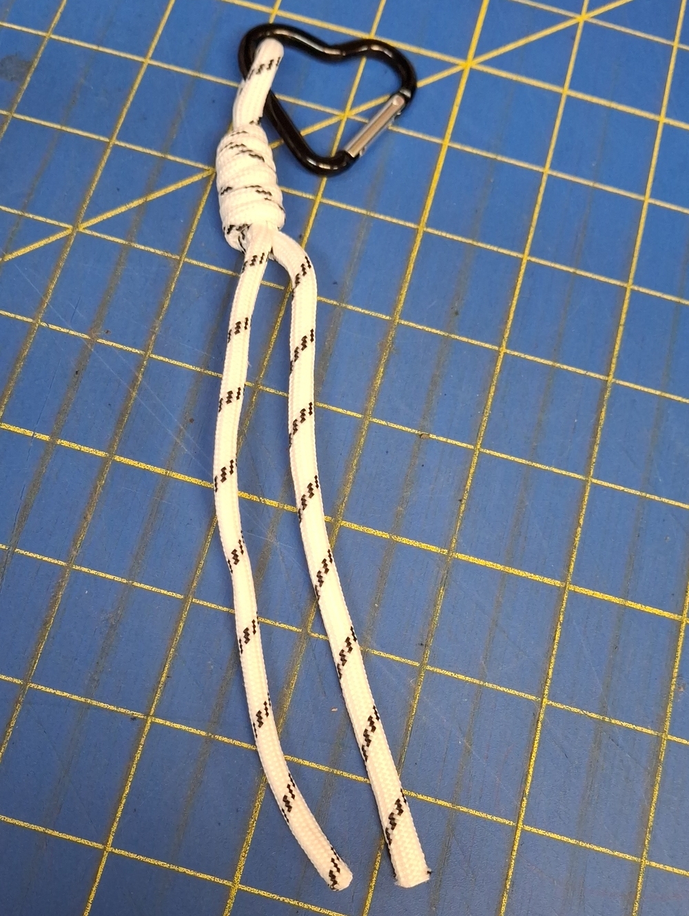 Heart & Black White Parachute Cord 8.5" Purse Charm/Keychain
